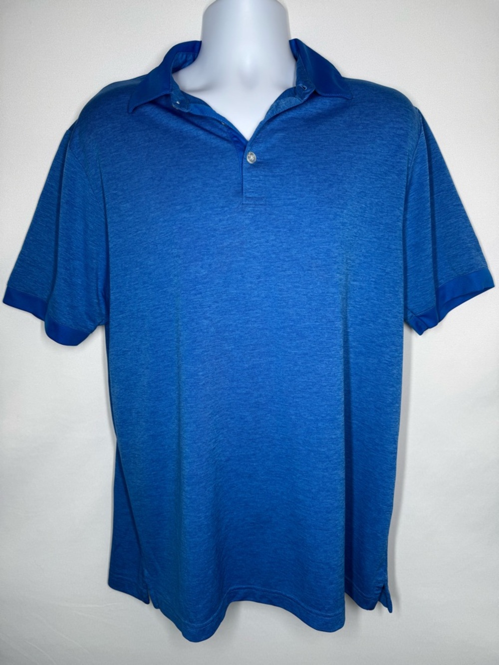 ❤️3/$30 Callaway Men’s Golf Polo Shirt Blue Heather 100% Polyester Opti-Dri - L